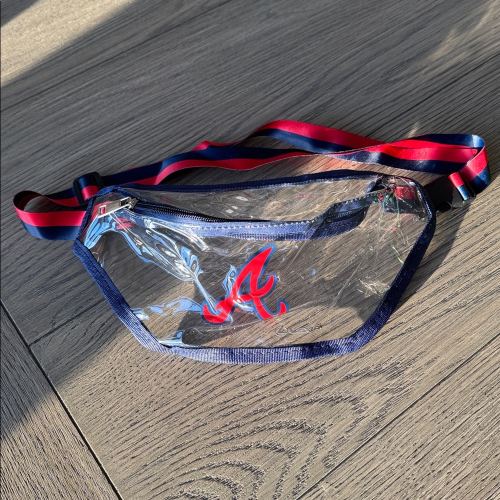 Never Used!! Clear Adjustable ♥️ Belt Bag with Red and Blue Accents